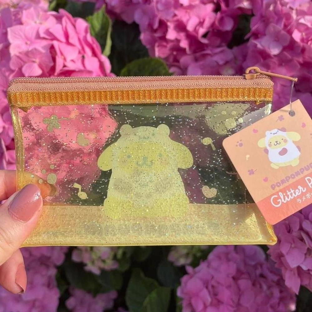 Sanrio Pompompurrin glitter mini bag with zipper - Picture 2 of 2